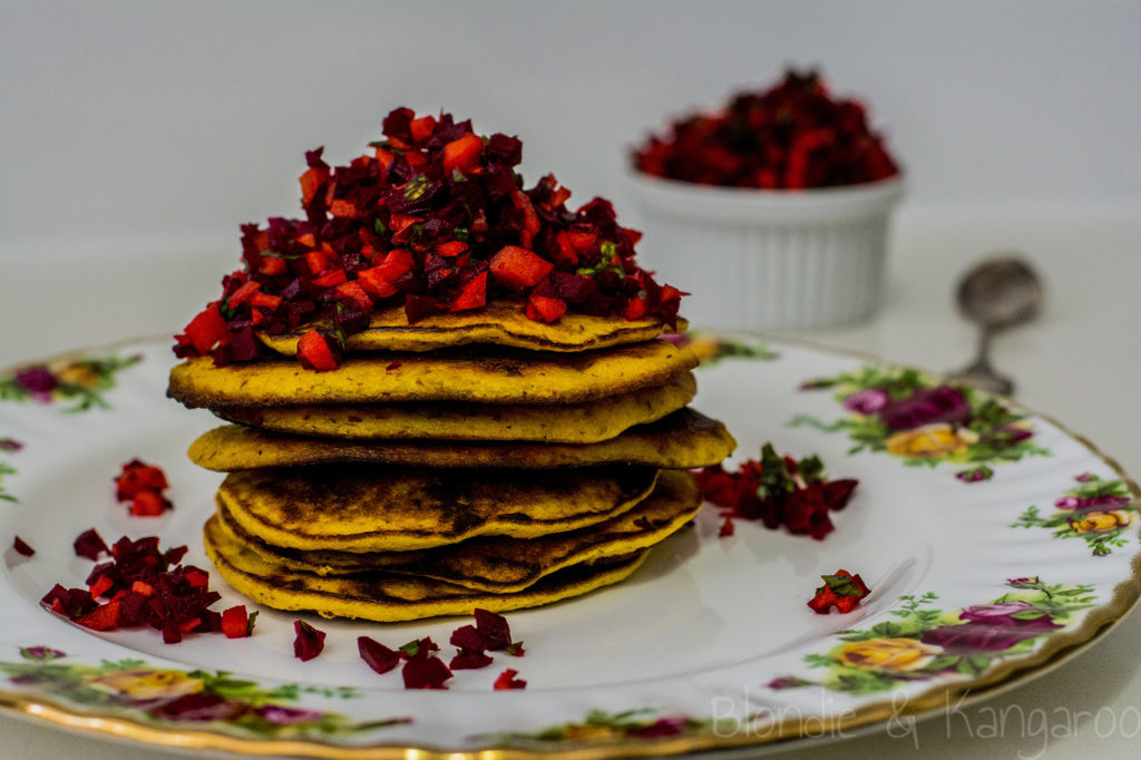 Placuszki dyniowe z burakami i marchewką/Pumpkin pancakes with beetroot and carrot