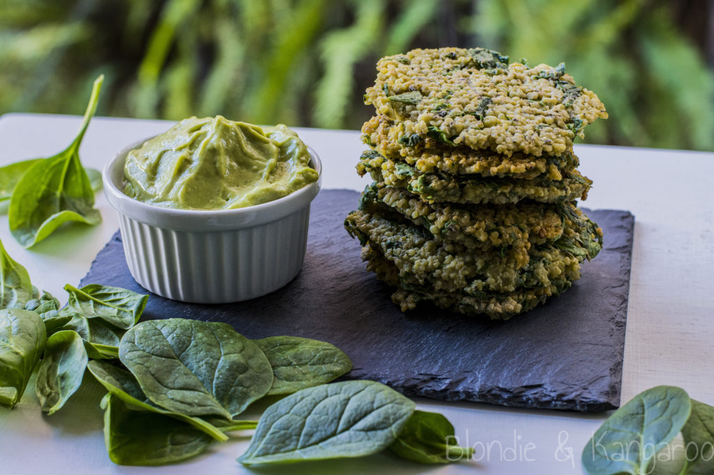 Millet spinach fritters/Szpinakowe placuszki jaglane