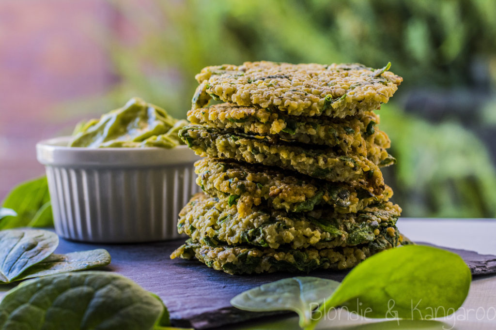 Millet spinach fritters/Szpinakowe placuszki jaglane