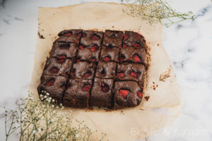 Bezglutenowe brownie z malinami/Paleo brownie with raspberries