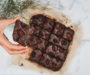Paleo brownie with raspberries